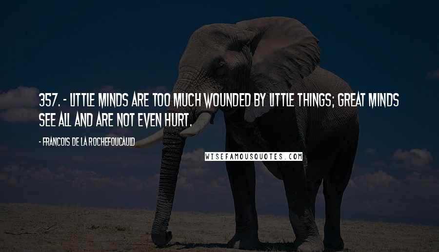 Francois De La Rochefoucauld Quotes: 357. - Little minds are too much wounded by little things; great minds see all and are not even hurt.