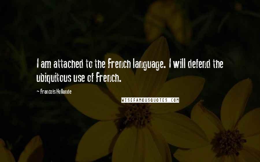 Francois Hollande Quotes: I am attached to the French language. I will defend the ubiquitous use of French.