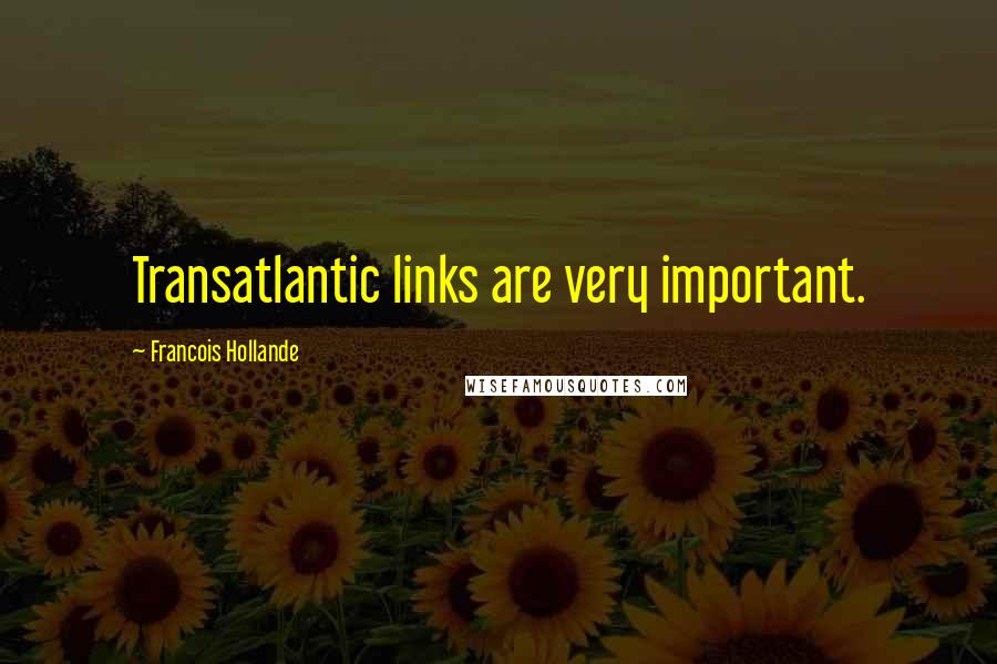 Francois Hollande Quotes: Transatlantic links are very important.