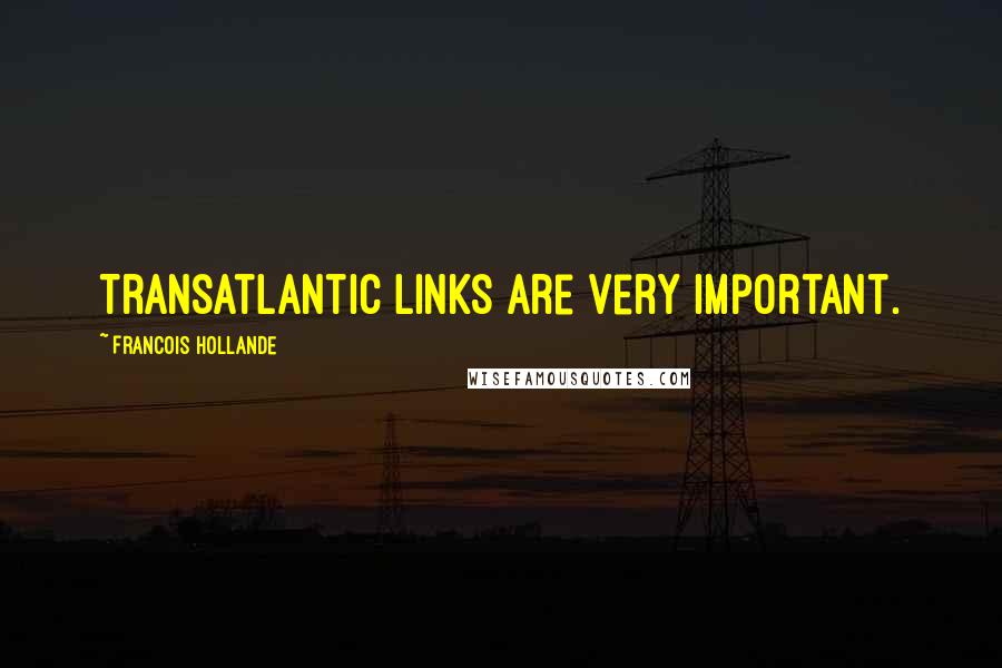 Francois Hollande Quotes: Transatlantic links are very important.