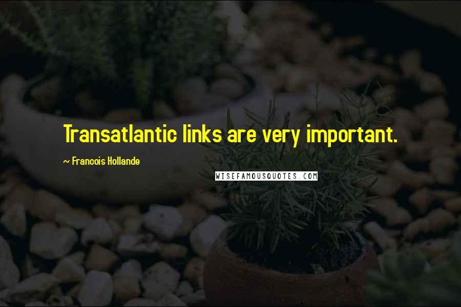 Francois Hollande Quotes: Transatlantic links are very important.