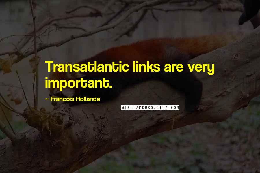 Francois Hollande Quotes: Transatlantic links are very important.