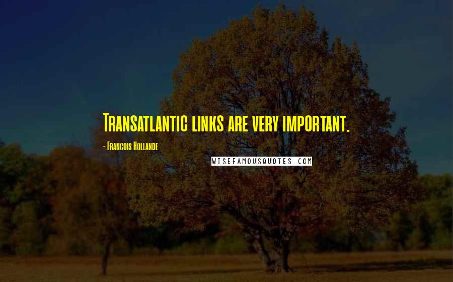 Francois Hollande Quotes: Transatlantic links are very important.
