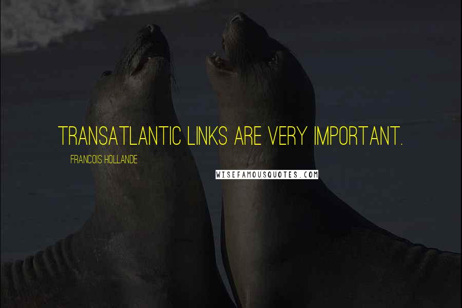 Francois Hollande Quotes: Transatlantic links are very important.