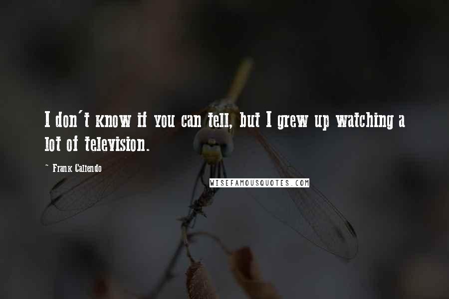 Frank Caliendo Quotes: I don't know if you can tell, but I grew up watching a lot of television.