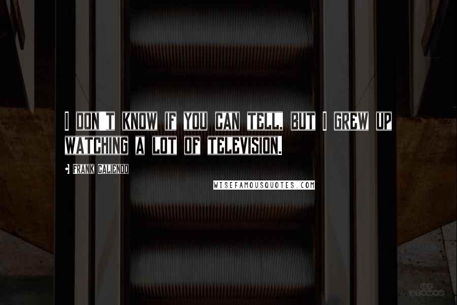 Frank Caliendo Quotes: I don't know if you can tell, but I grew up watching a lot of television.