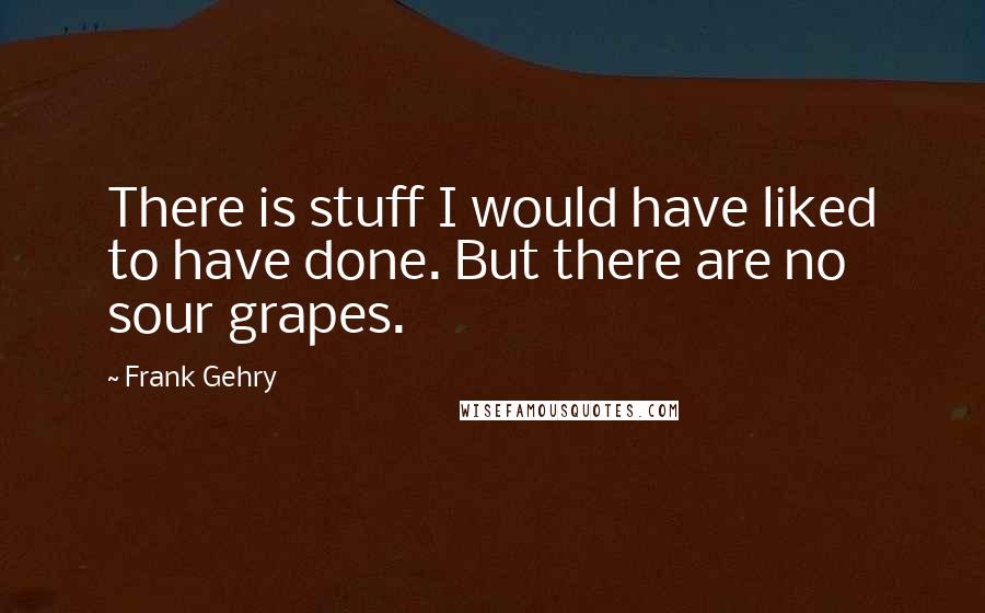 Frank Gehry Quotes: There is stuff I would have liked to have done. But there are no sour grapes.
