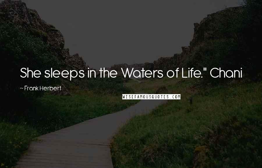 Frank Herbert Quotes: She sleeps in the Waters of Life." Chani