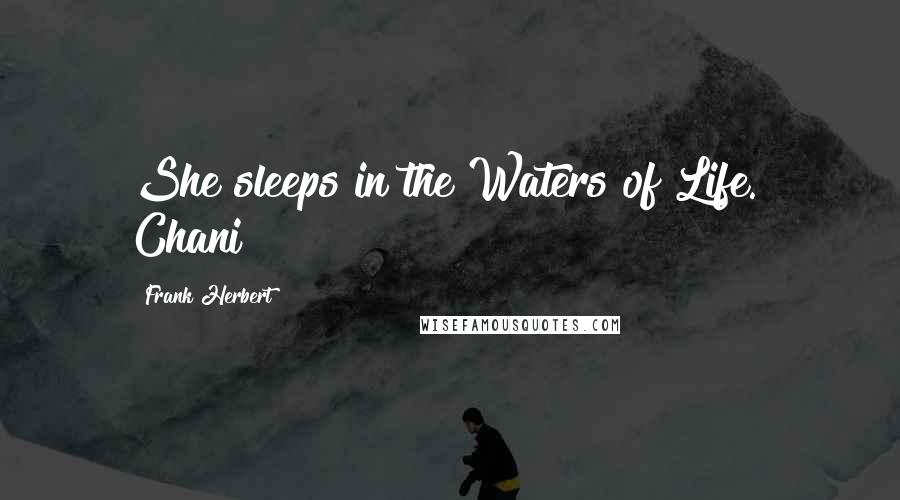 Frank Herbert Quotes: She sleeps in the Waters of Life." Chani