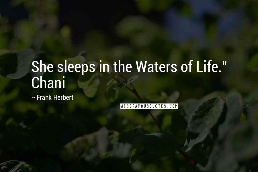 Frank Herbert Quotes: She sleeps in the Waters of Life." Chani