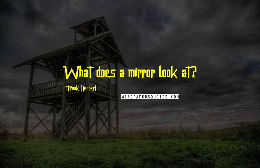 Frank Herbert Quotes: What does a mirror look at?