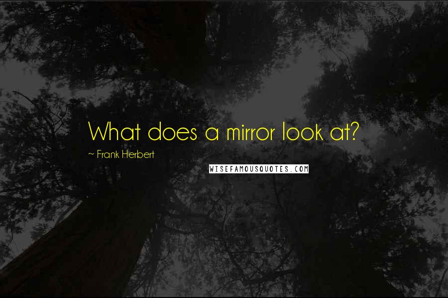 Frank Herbert Quotes: What does a mirror look at?