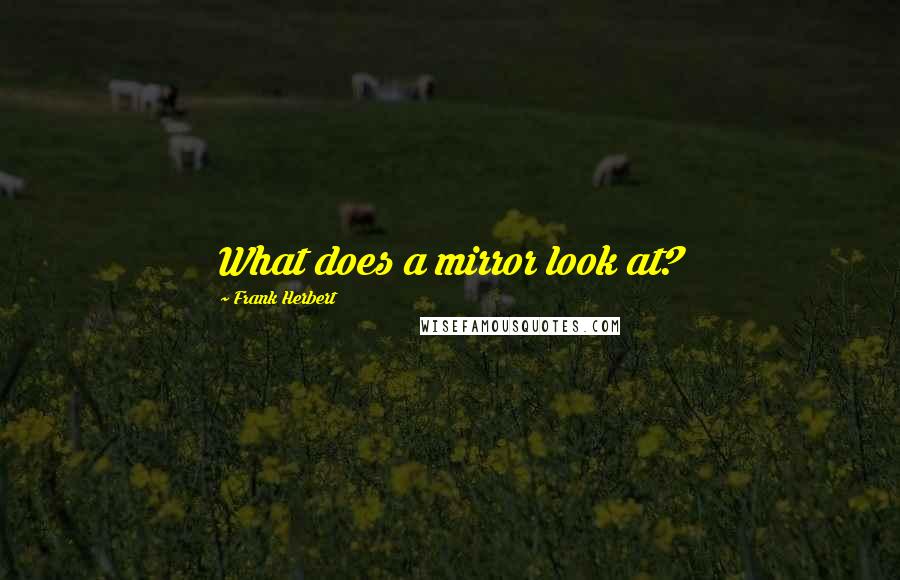 Frank Herbert Quotes: What does a mirror look at?