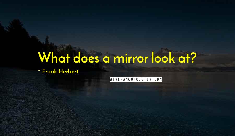 Frank Herbert Quotes: What does a mirror look at?