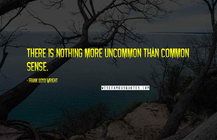 Frank Lloyd Wright Quotes: There is nothing more uncommon than common sense.