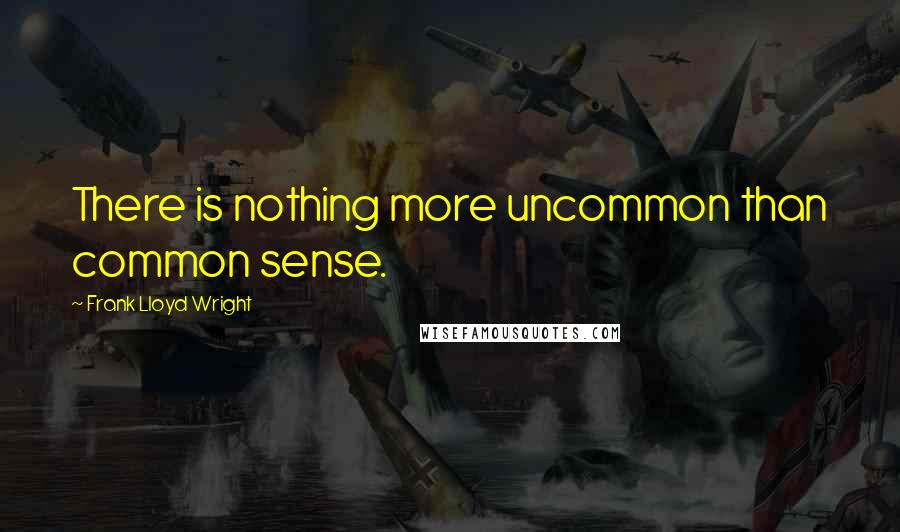 Frank Lloyd Wright Quotes: There is nothing more uncommon than common sense.