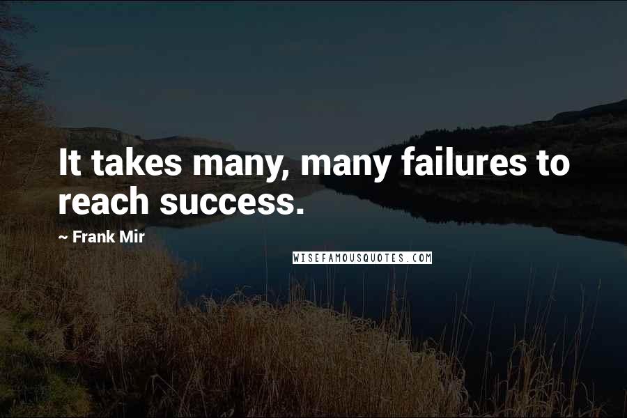 Frank Mir Quotes: It takes many, many failures to reach success.