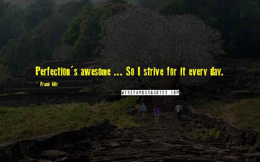 Frank Mir Quotes: Perfection's awesome ... So I strive for it every day.