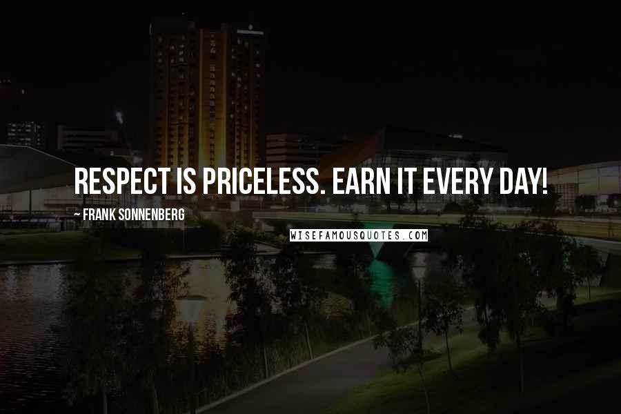 Frank Sonnenberg Quotes: Respect is priceless. Earn it every day!