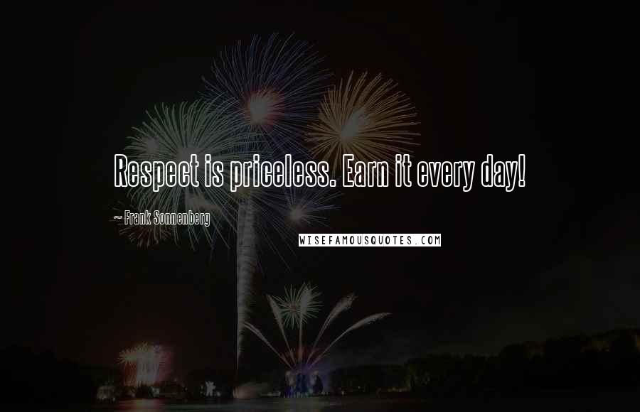 Frank Sonnenberg Quotes: Respect is priceless. Earn it every day!