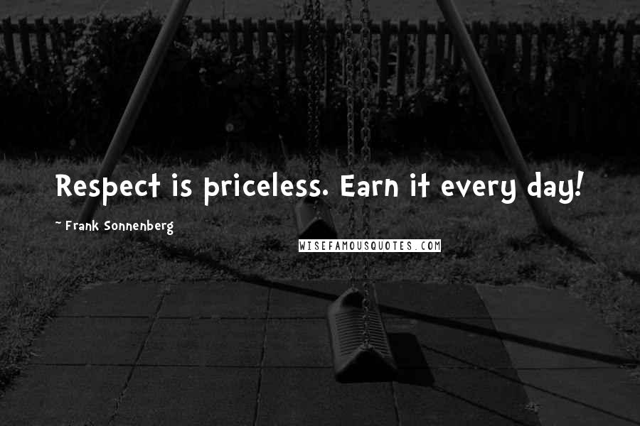 Frank Sonnenberg Quotes: Respect is priceless. Earn it every day!