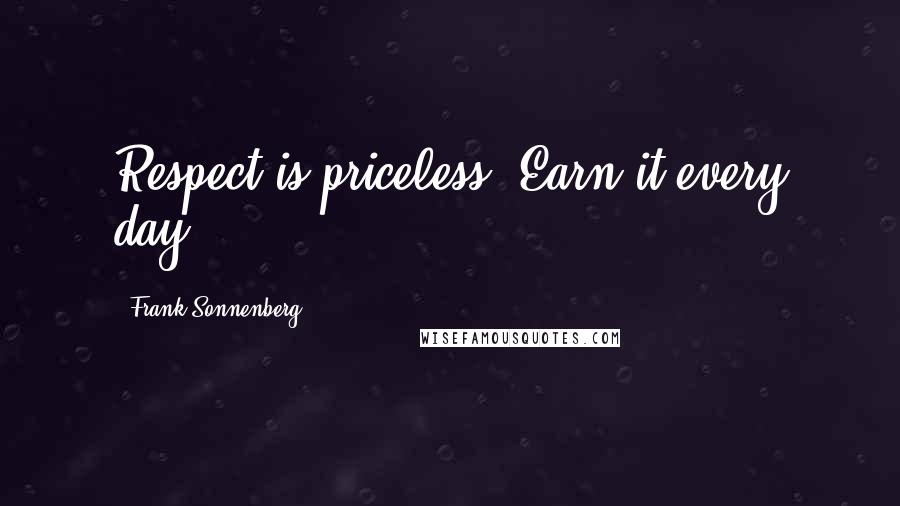 Frank Sonnenberg Quotes: Respect is priceless. Earn it every day!