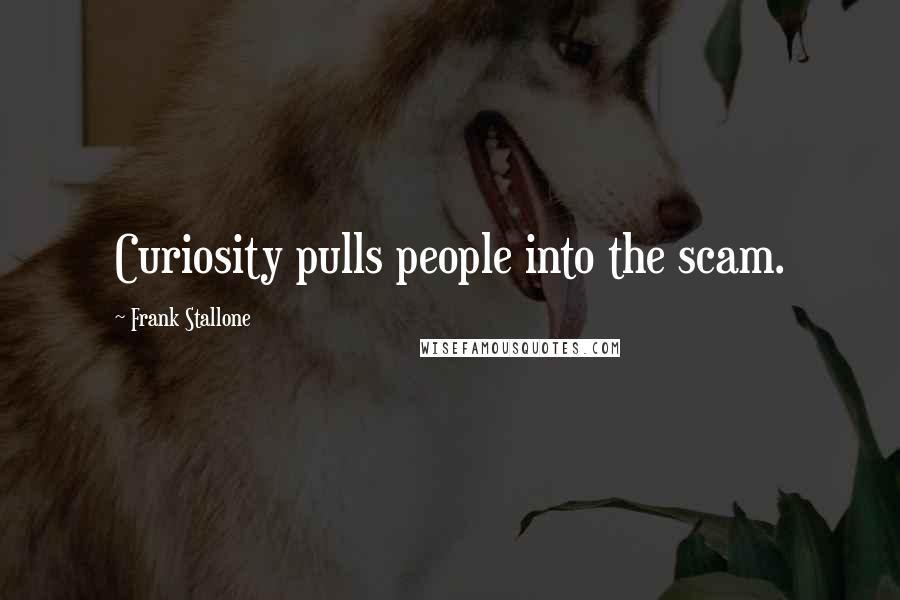 Frank Stallone Quotes: Curiosity pulls people into the scam.