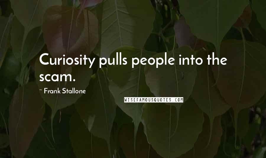 Frank Stallone Quotes: Curiosity pulls people into the scam.