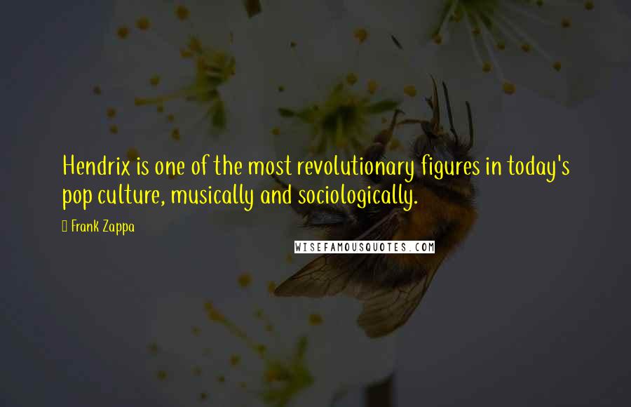 Frank Zappa Quotes: Hendrix is one of the most revolutionary figures in today's pop culture, musically and sociologically.