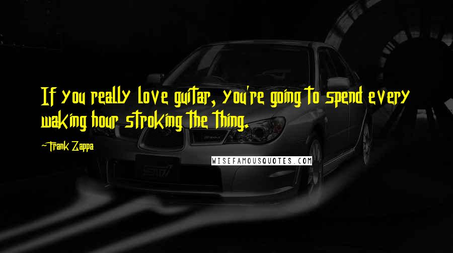 Frank Zappa Quotes: If you really love guitar, you're going to spend every waking hour stroking the thing.