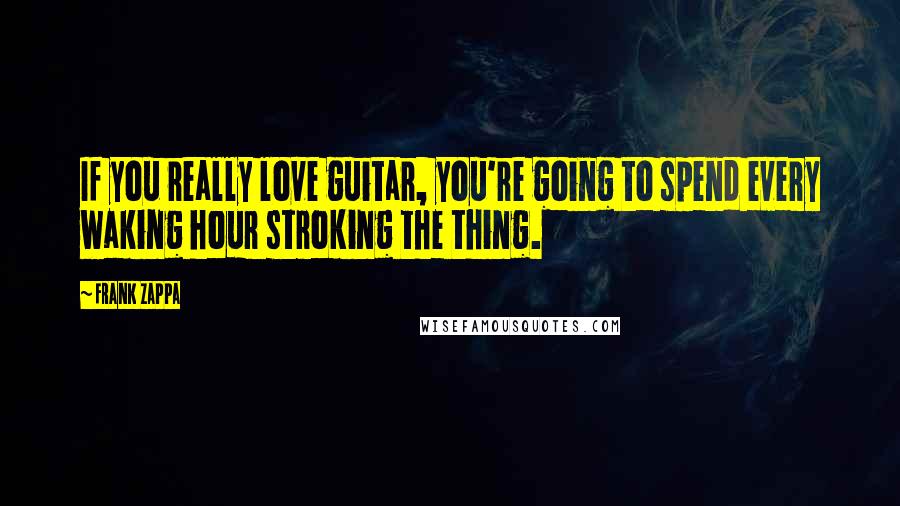 Frank Zappa Quotes: If you really love guitar, you're going to spend every waking hour stroking the thing.