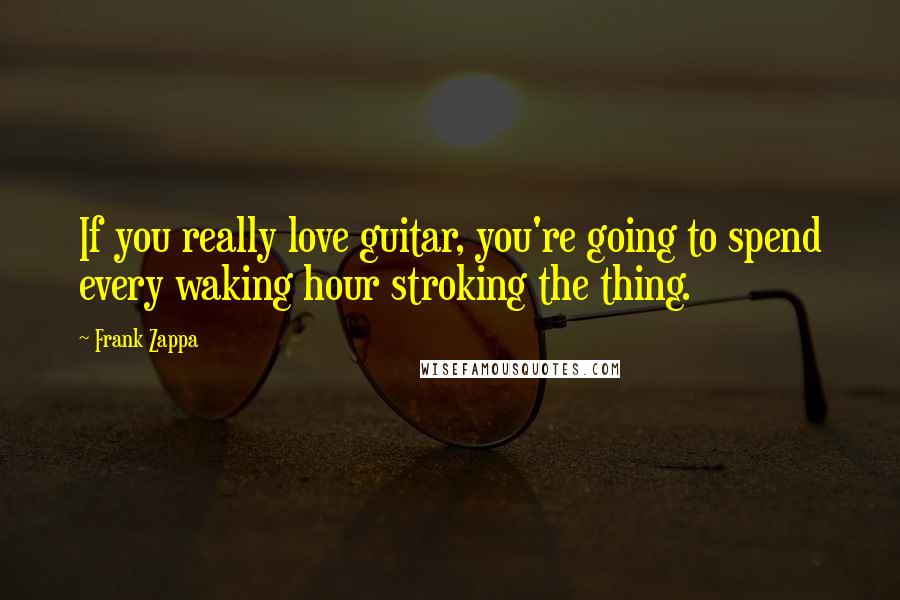 Frank Zappa Quotes: If you really love guitar, you're going to spend every waking hour stroking the thing.