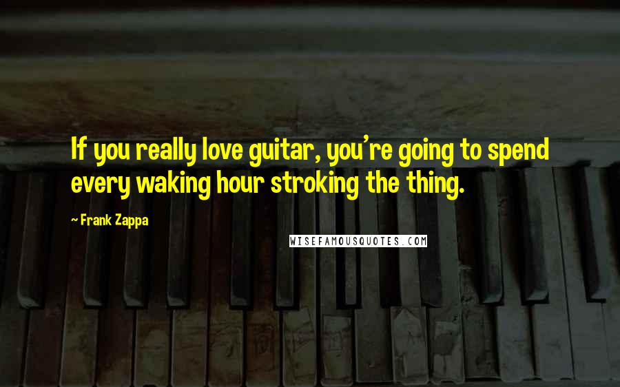 Frank Zappa Quotes: If you really love guitar, you're going to spend every waking hour stroking the thing.