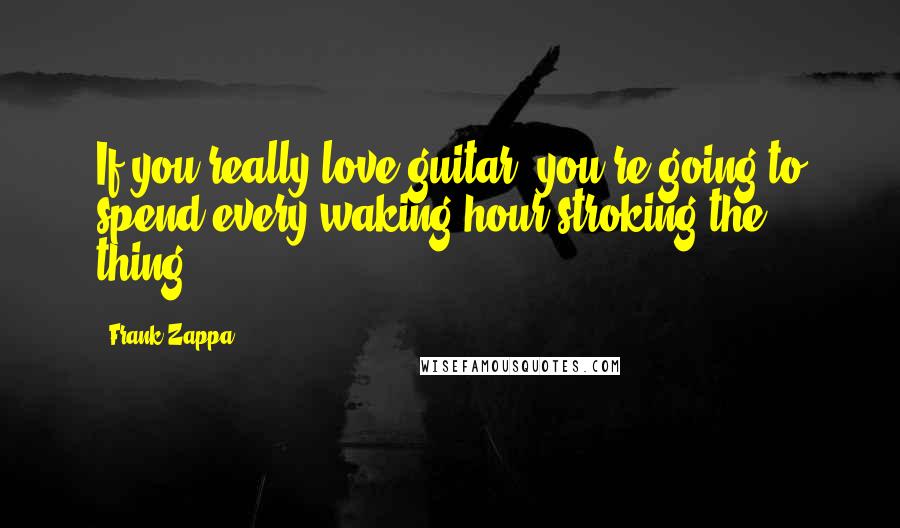 Frank Zappa Quotes: If you really love guitar, you're going to spend every waking hour stroking the thing.