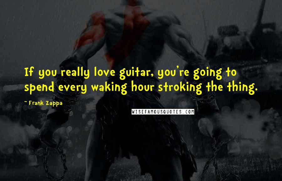 Frank Zappa Quotes: If you really love guitar, you're going to spend every waking hour stroking the thing.