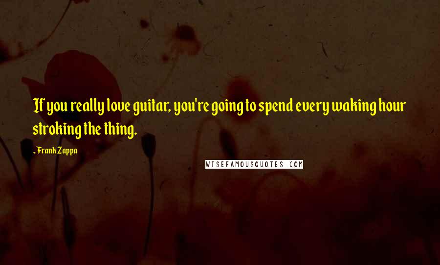 Frank Zappa Quotes: If you really love guitar, you're going to spend every waking hour stroking the thing.