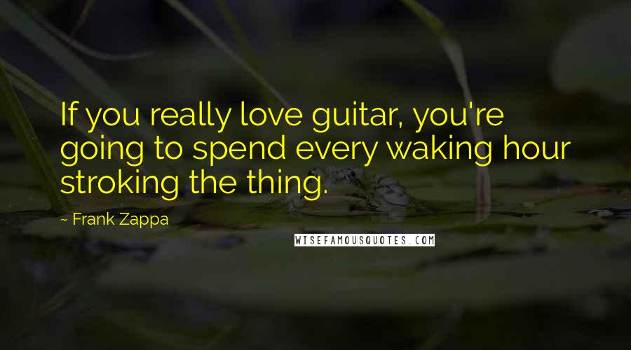 Frank Zappa Quotes: If you really love guitar, you're going to spend every waking hour stroking the thing.