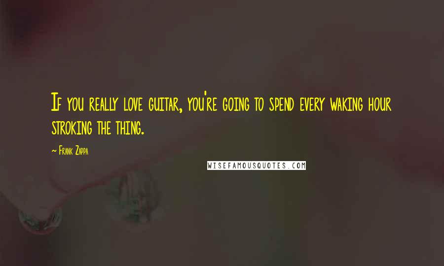 Frank Zappa Quotes: If you really love guitar, you're going to spend every waking hour stroking the thing.