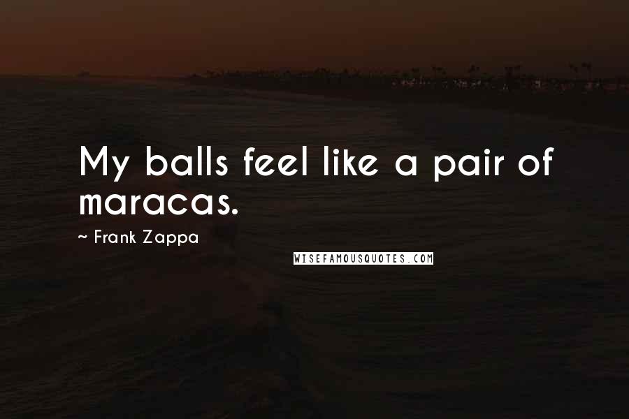 Frank Zappa Quotes: My balls feel like a pair of maracas.