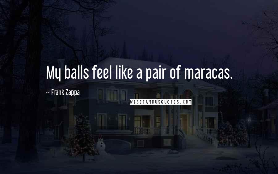 Frank Zappa Quotes: My balls feel like a pair of maracas.