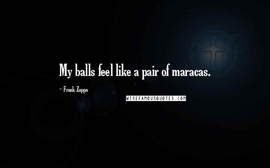 Frank Zappa Quotes: My balls feel like a pair of maracas.