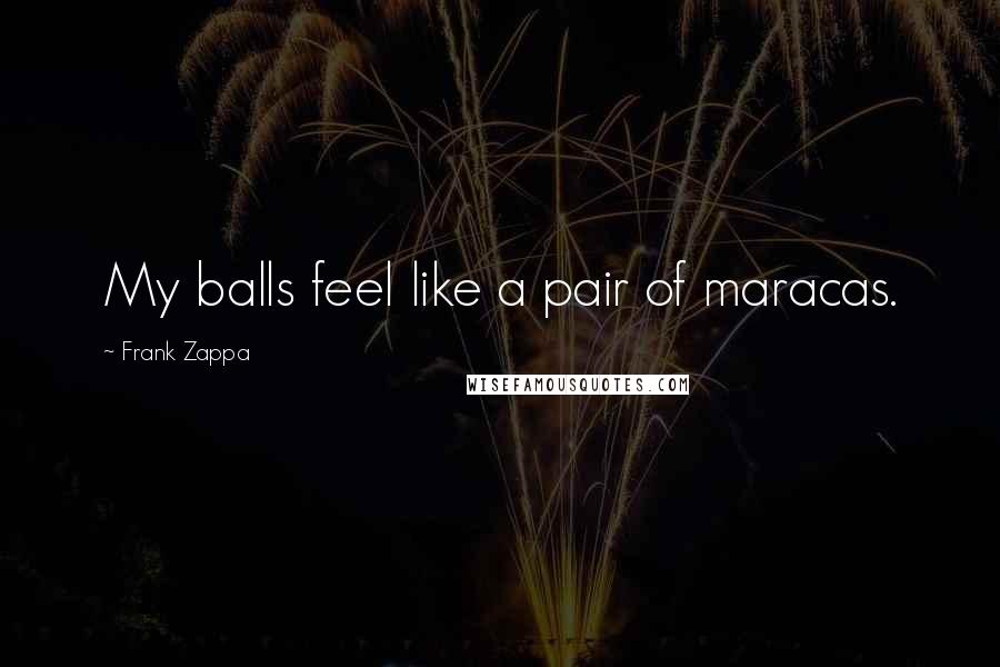 Frank Zappa Quotes: My balls feel like a pair of maracas.