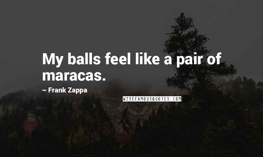 Frank Zappa Quotes: My balls feel like a pair of maracas.