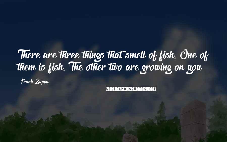 Frank Zappa Quotes: There are three things that smell of fish. One of them is fish. The other two are growing on you!