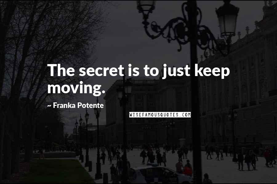 Franka Potente Quotes: The secret is to just keep moving.