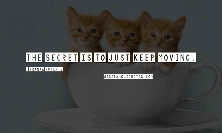 Franka Potente Quotes: The secret is to just keep moving.