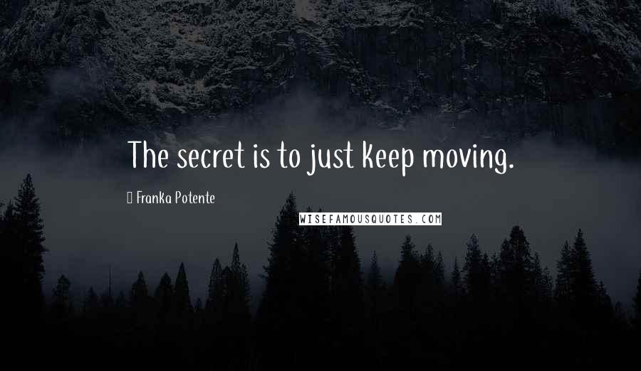 Franka Potente Quotes: The secret is to just keep moving.