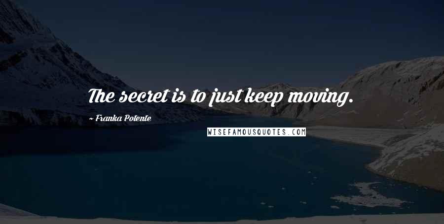 Franka Potente Quotes: The secret is to just keep moving.