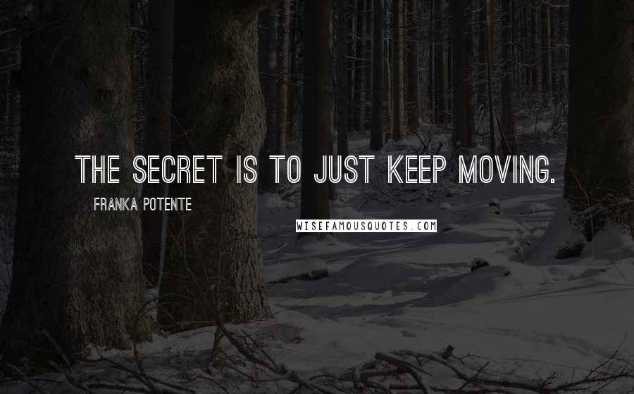 Franka Potente Quotes: The secret is to just keep moving.