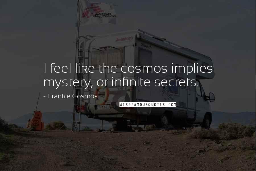 Frankie Cosmos Quotes: I feel like the cosmos implies mystery, or infinite secrets.